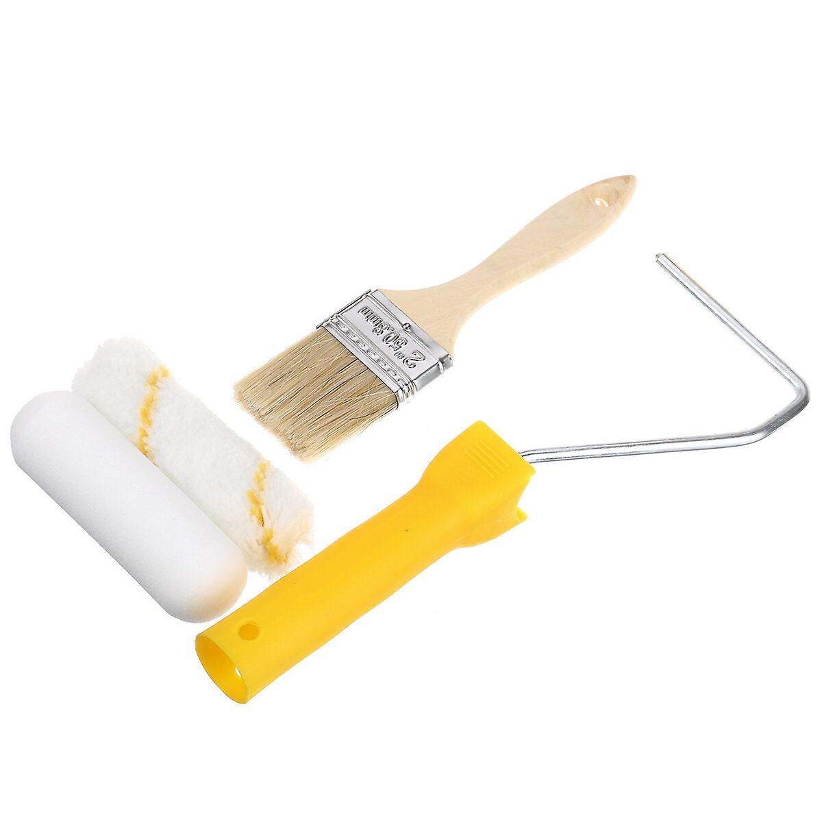 5/6Pcs Paint Runner Pro Roller Brush Set Room Decorating Handle Tools Kits 4inch