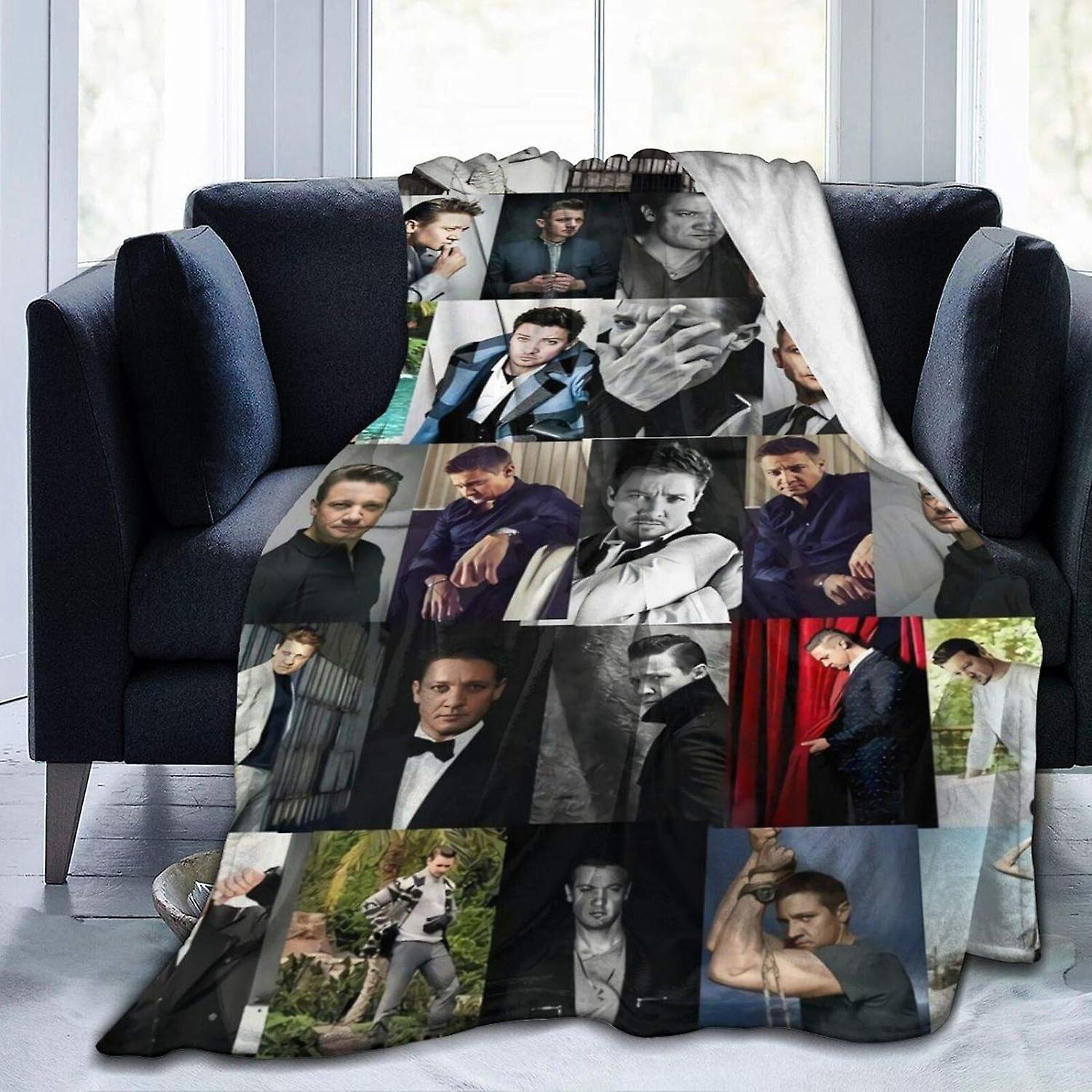 Jeremy Renner Clint Barton Soft and Comfortable Warm Fleece Blanket for SofaOffice Bed car Camp Couch Cozy Plush Throw Blankets Blankets