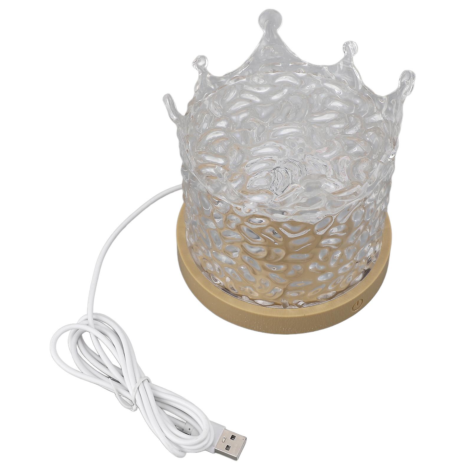 USB dynamisches Wassermusterlicht rotierender LED-Wellenprojektor Nachttischlampe 3 Farbtemperaturen dimmbar