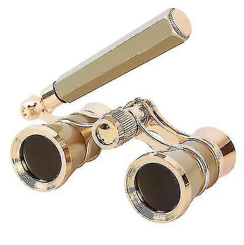 Binocolo da teatro dell'opera, con occhiali da corsa per cavalli 3x25, con manico, elegante telescopio alla moda