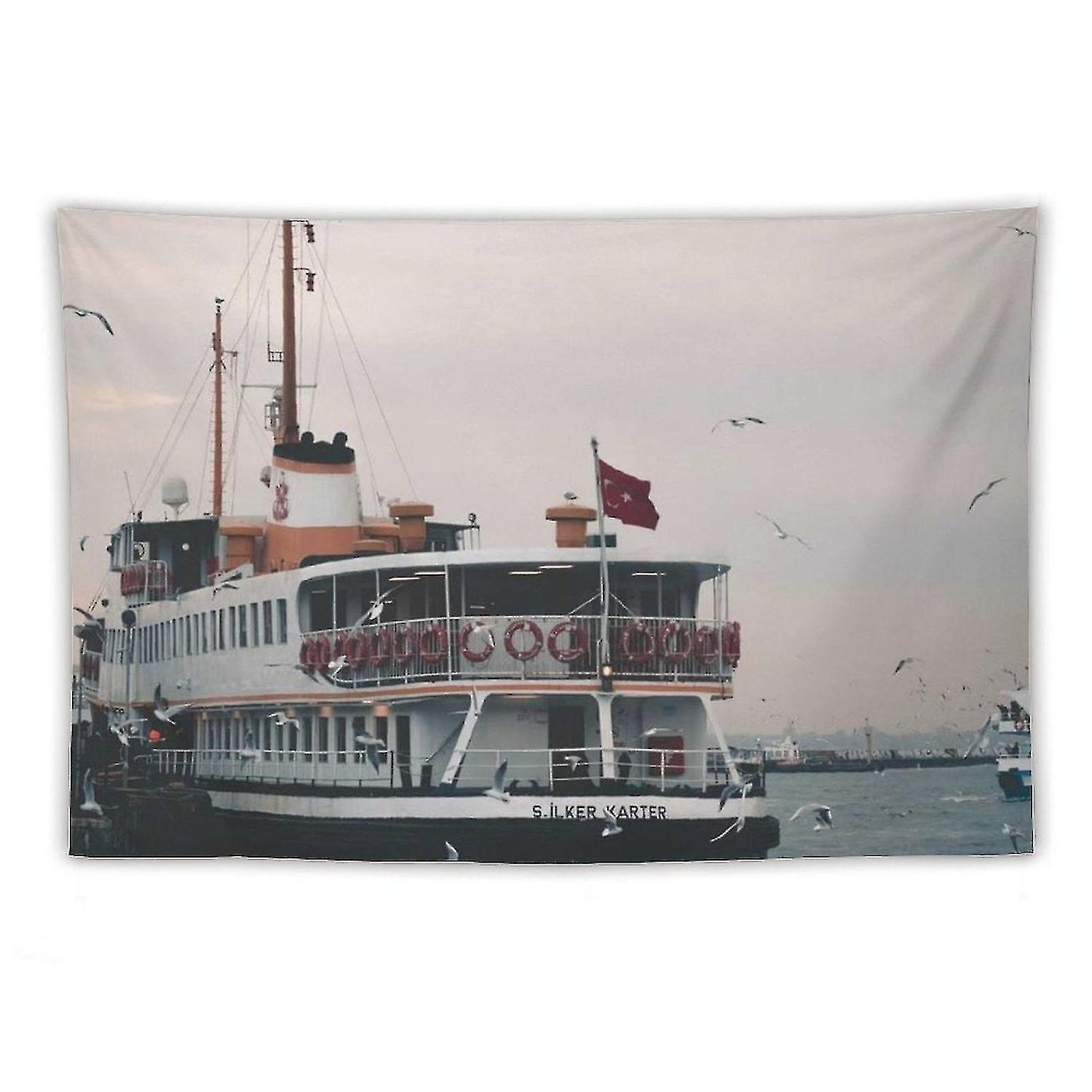 sea ship print art tapestry