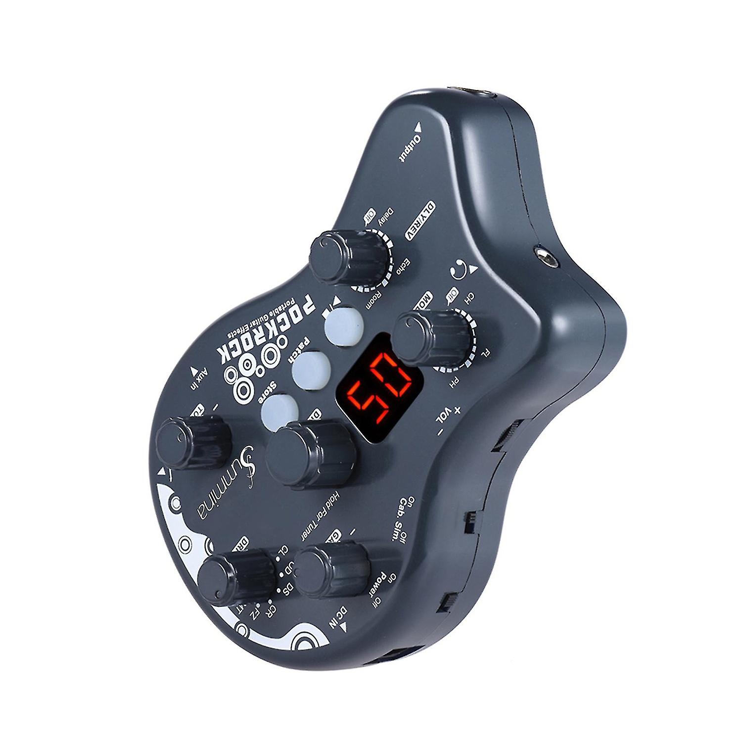 summina  PockRock Portable Guitar Multi-effects Processor Effect Pedal 15 Effect Types 40 Drum Rhyth