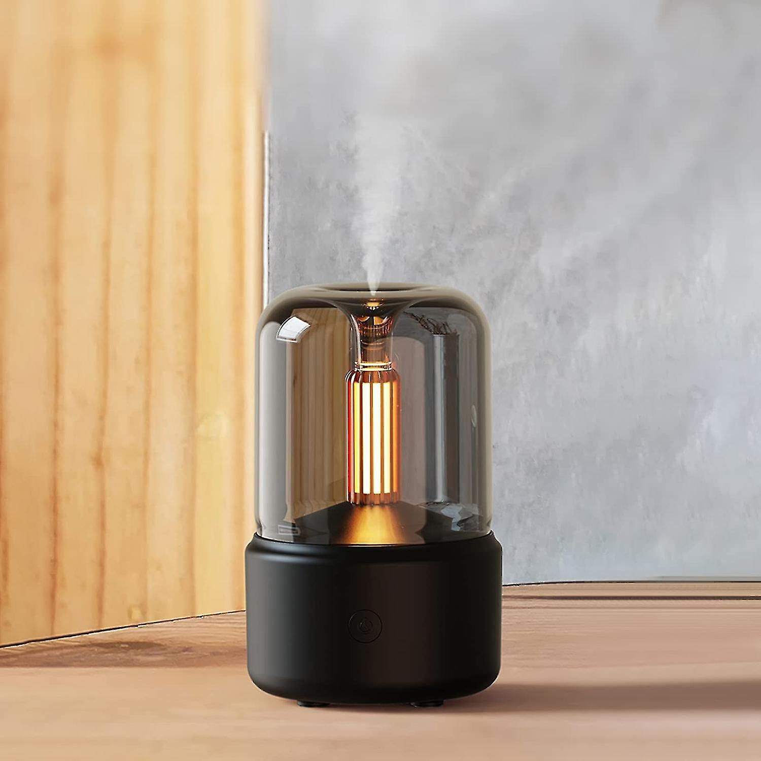 Candlelight Aromatherapy Diffuser, Personal Desktop Portable USB Silent Cool Mist Air Humidifier for