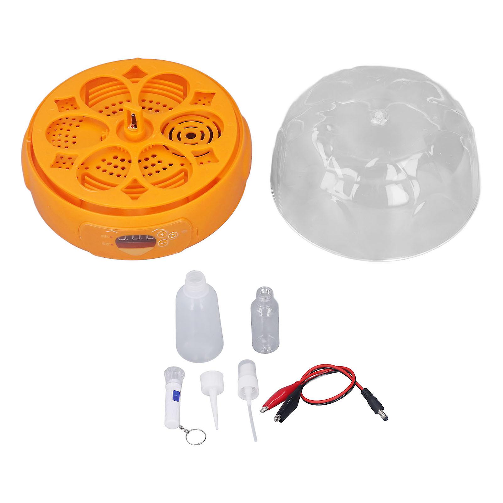 15W Egg Incubator 6 Eggs Digital Mini Fully Automatic Egg Incubator with Automatic Egg Turner for Hatching Chicken Duck Quail 100‑240V Yellow AU Plug