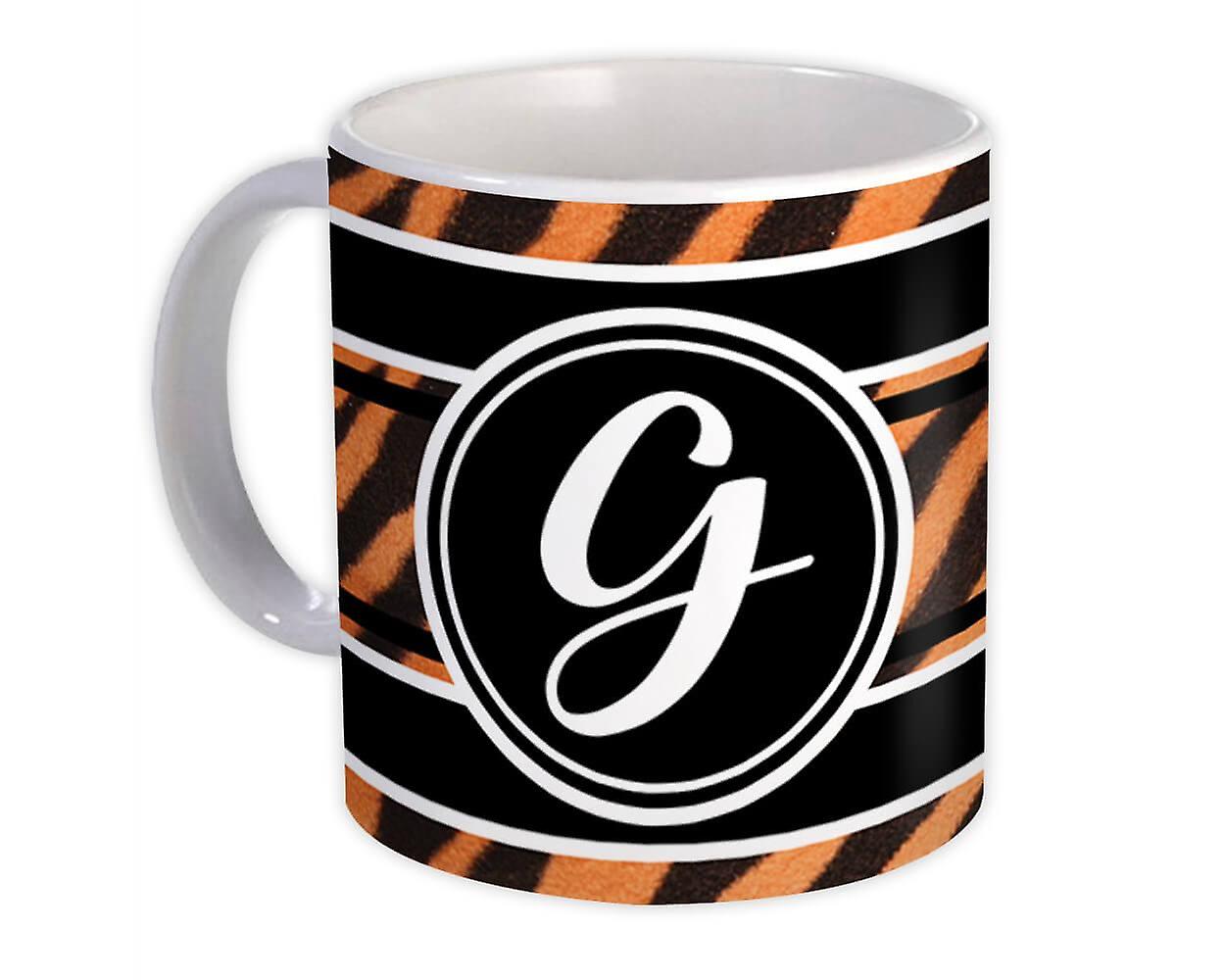 Gift Mug: Monogram Letter G Tiger