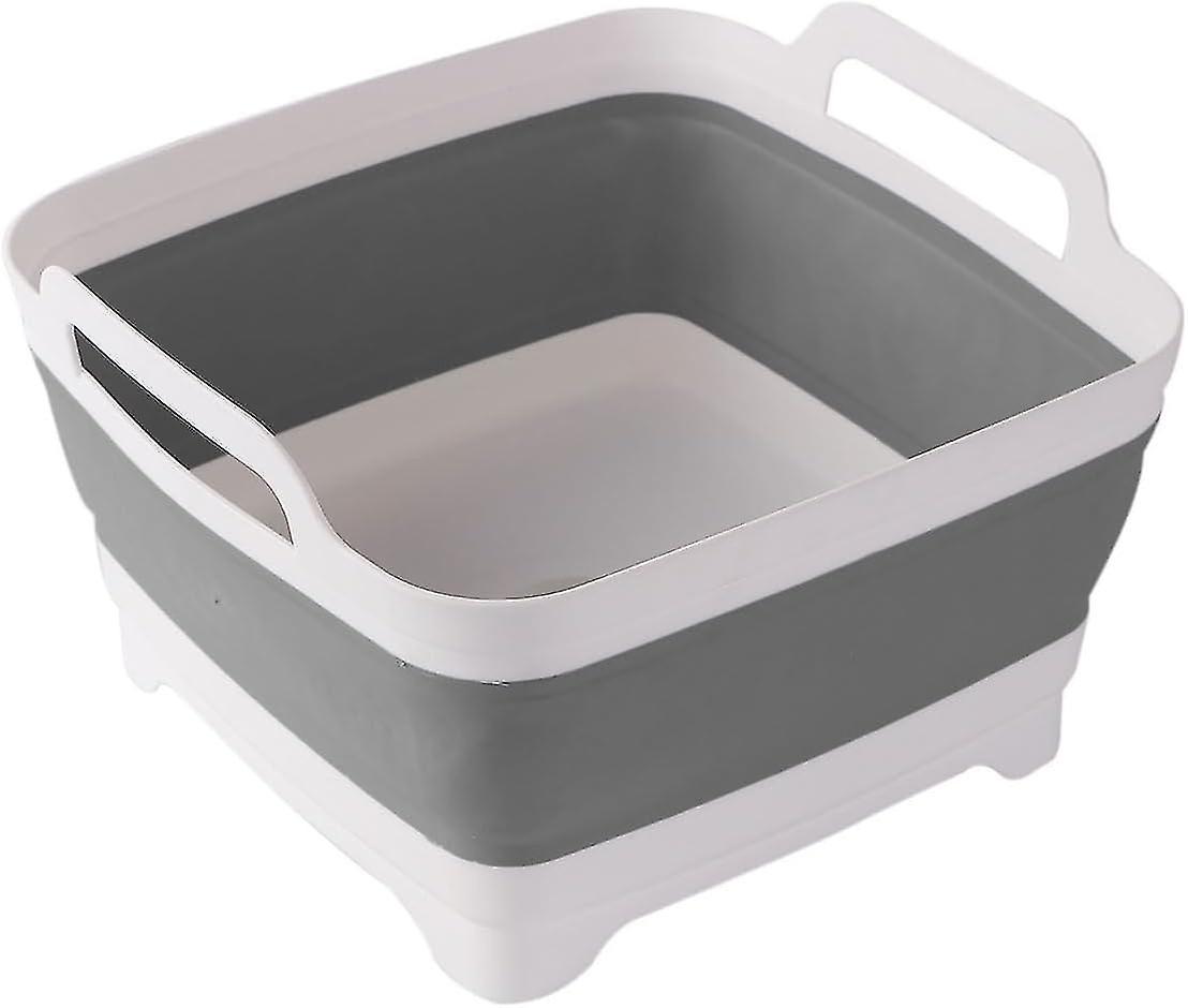 Folding washbasin with drain plug with handle, multi-purpose
