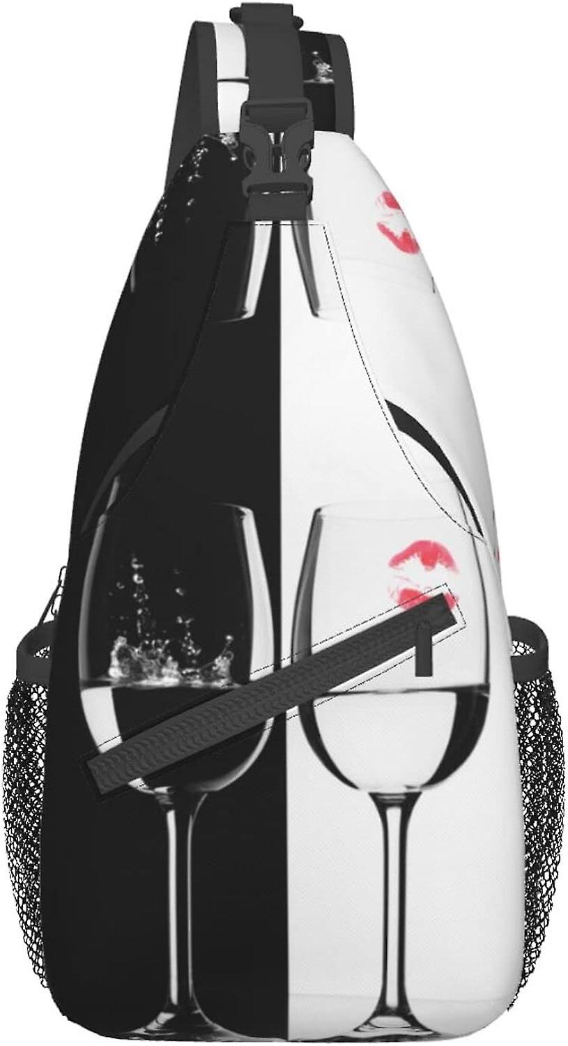 AU1562 כוסות יין תיק חזה מוצלב תיק מנשא אופנתי תרמיל נסיעות טיולים תיק גב קרוסבודי תיק כתף לגברים נשים