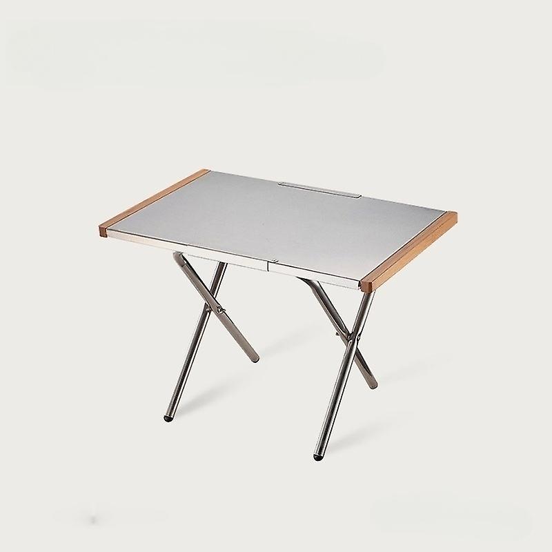 Outdoor portable multifunctional camping table stainless steel folding table picnic barbecue table e