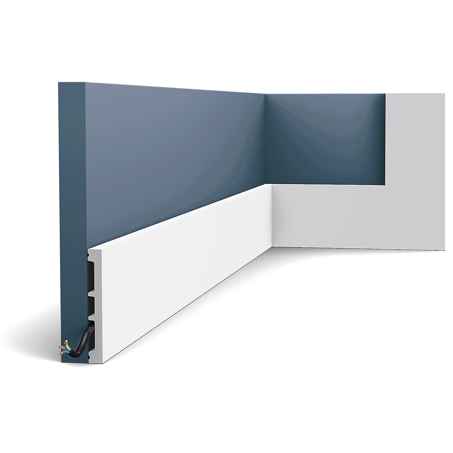 ORAC NV 1 x Plinthe SX163 AXXENT blanc Duropolymer® prétraité léger, indéformable, résistant aux chocs avec passage de câble multifonctionel