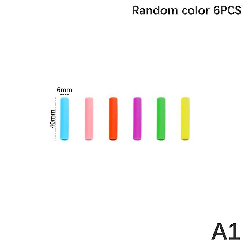6pcs Straw Tip Cover Silicone Straw Cap Protective Anti-scalding Suction Tip