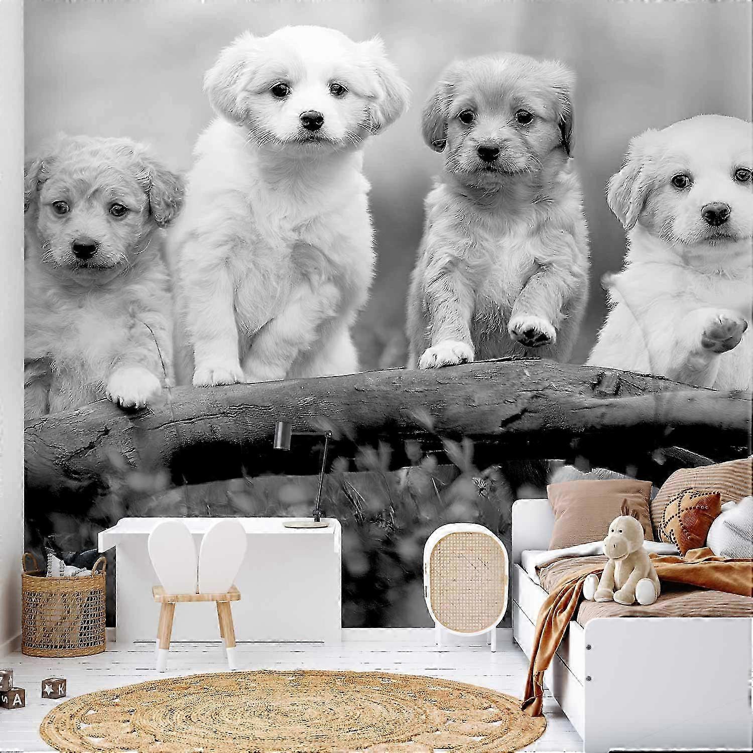 Self-adhesive Wall Mural - Four Puppies