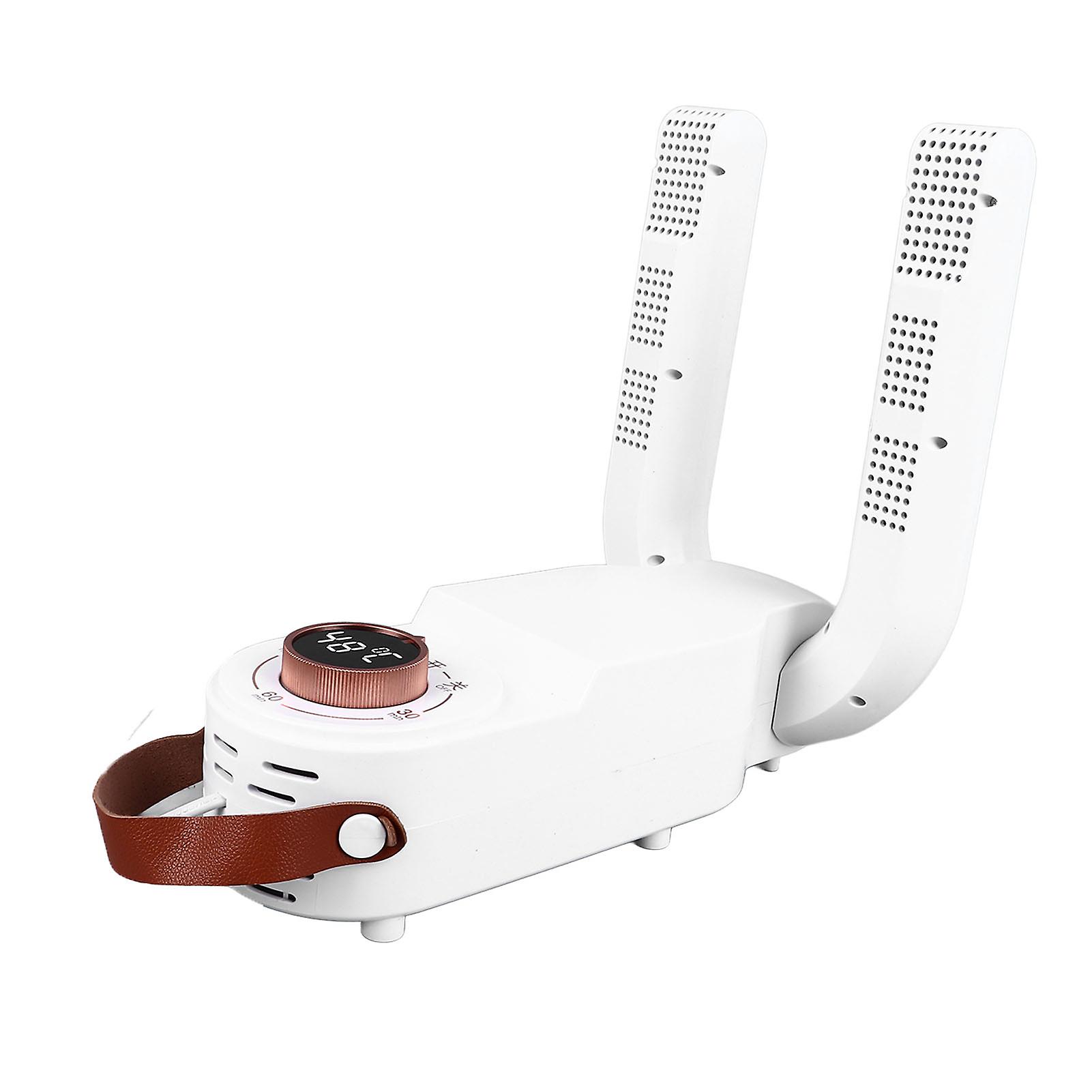 Electric Shoe Boot Dryer Smart Timer Constant Temperature Dehumidification Quick Drying Deodorizing 90 Degree Folding Quiet White EU Plug 220V