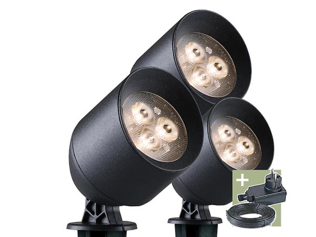 Ludeco - Laros - Spot - Set (3 Stk.) - 12 V - 90 lm - 1 W - warmweiß