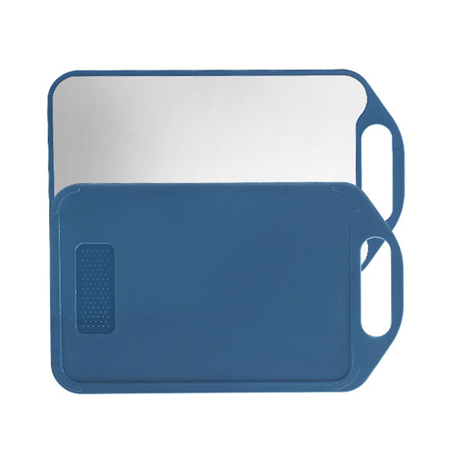 Double Sided Cutting Board Non-Slip PP & Stainless Steel 446g Deep Sea Blue