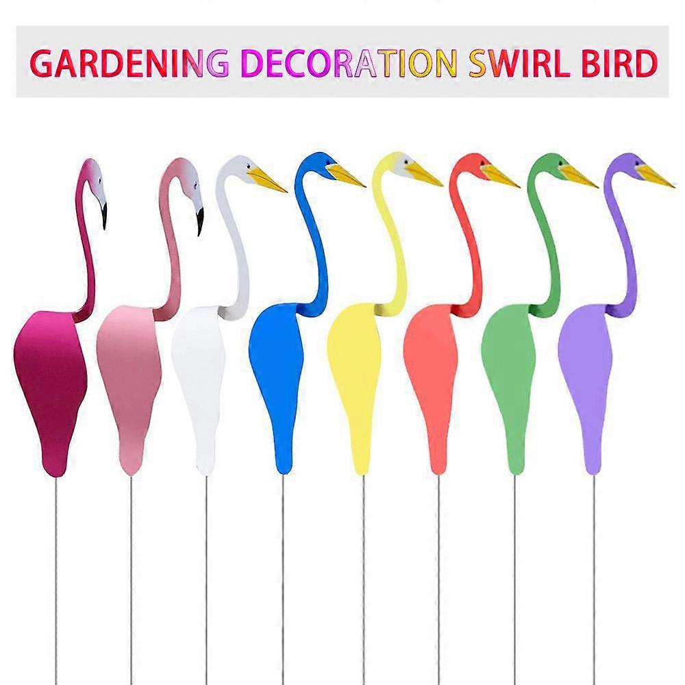 Swirl Bird Pink Flamingo Dynamic Bird Slight Garden Breeze Bird Wind Art Decorations For Patio Yard Outdoor Pond Pool Fountain