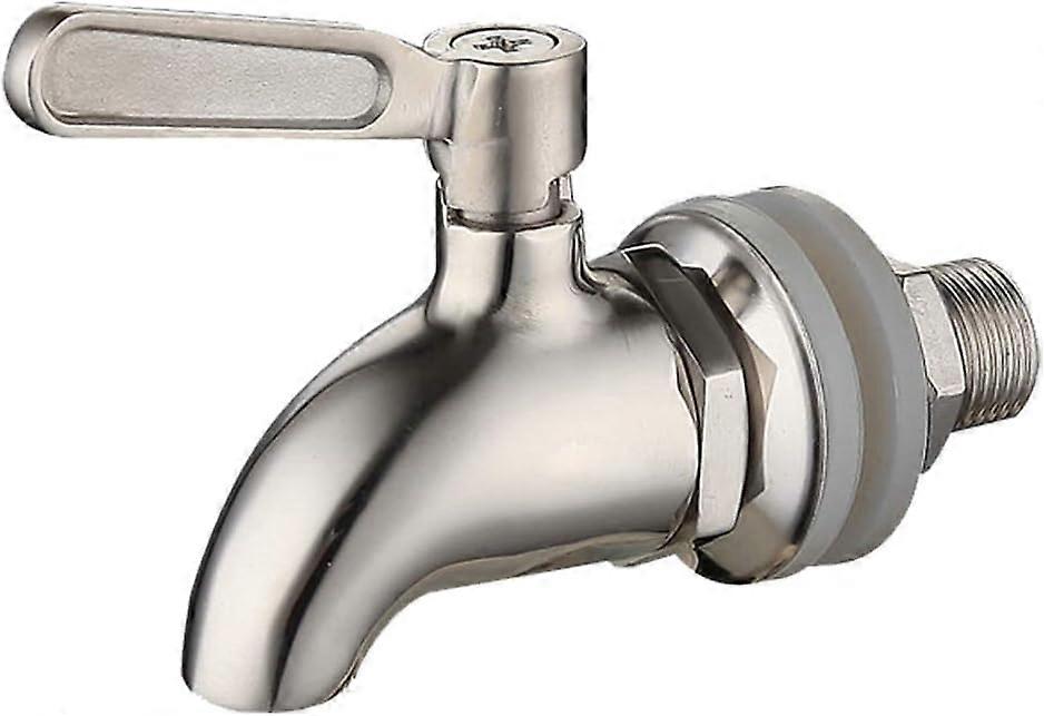 Getränkezapfhahn, Wein- und Bierfass oder Getränkezapfhahn, Edelstahl 304, Größe 16mm, verschleißfrei, silber, für Bierfass, Weinzapfhahn