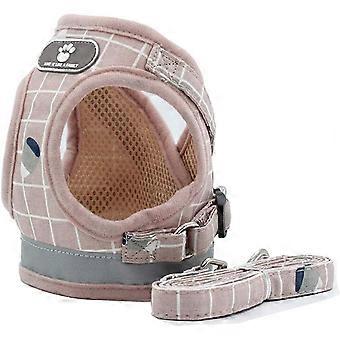 Colete de arnês ajustável acolchoado reflexivo suave respirável coleira confortável para cachorro pequeno MZ083 (XL, rosa)