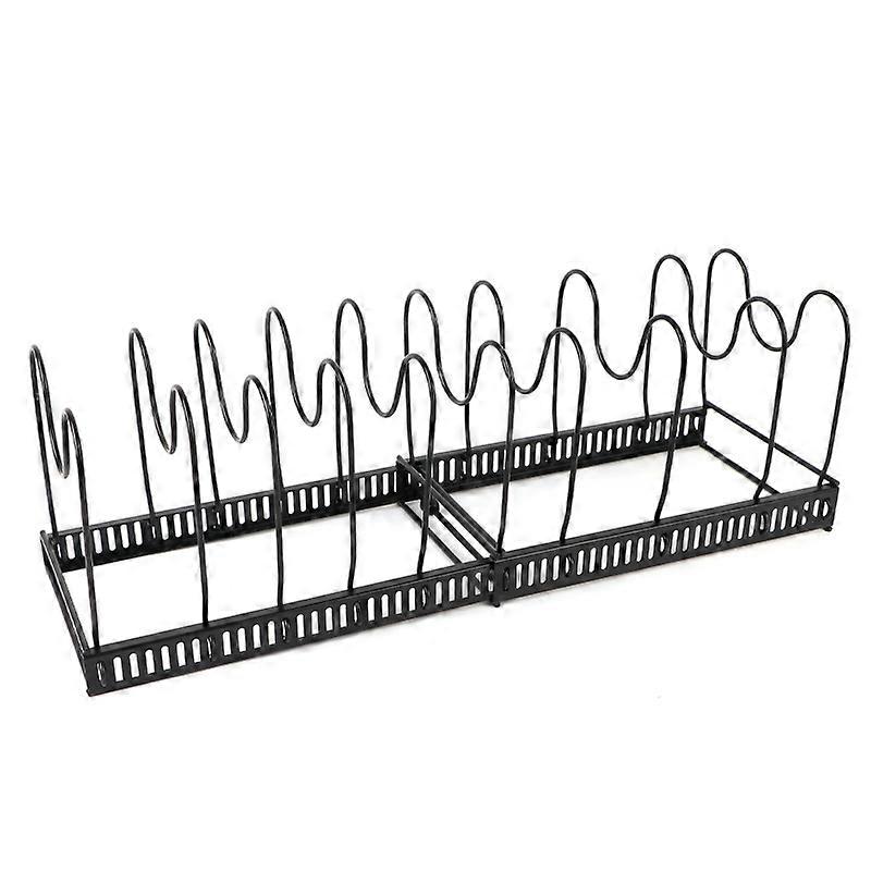 Expandable Pans Organiser Rack,Pot and Pan Lid Holder With 10 Adjustable Dividers,Bakeware Lid Storage