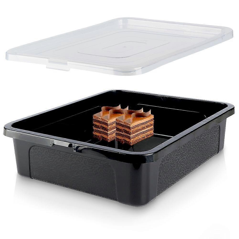 Rectangular Plastic Cookie Container with Transparent Lid