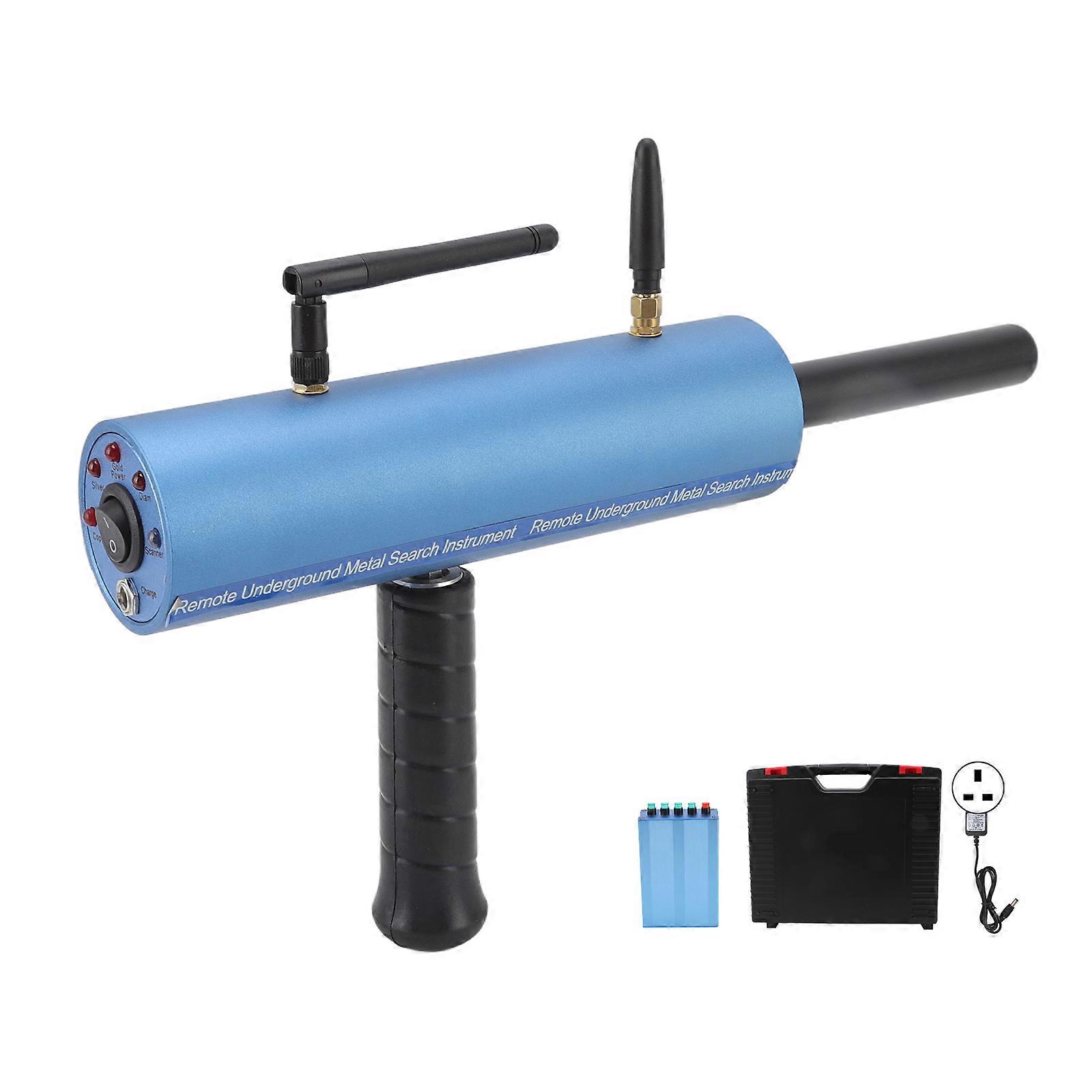 Metal Detector Dual Antenna Underground 20m Deep Metal Finder Scanner Device Search Range 1000m Blue UK Plug 100~240V NO.4185