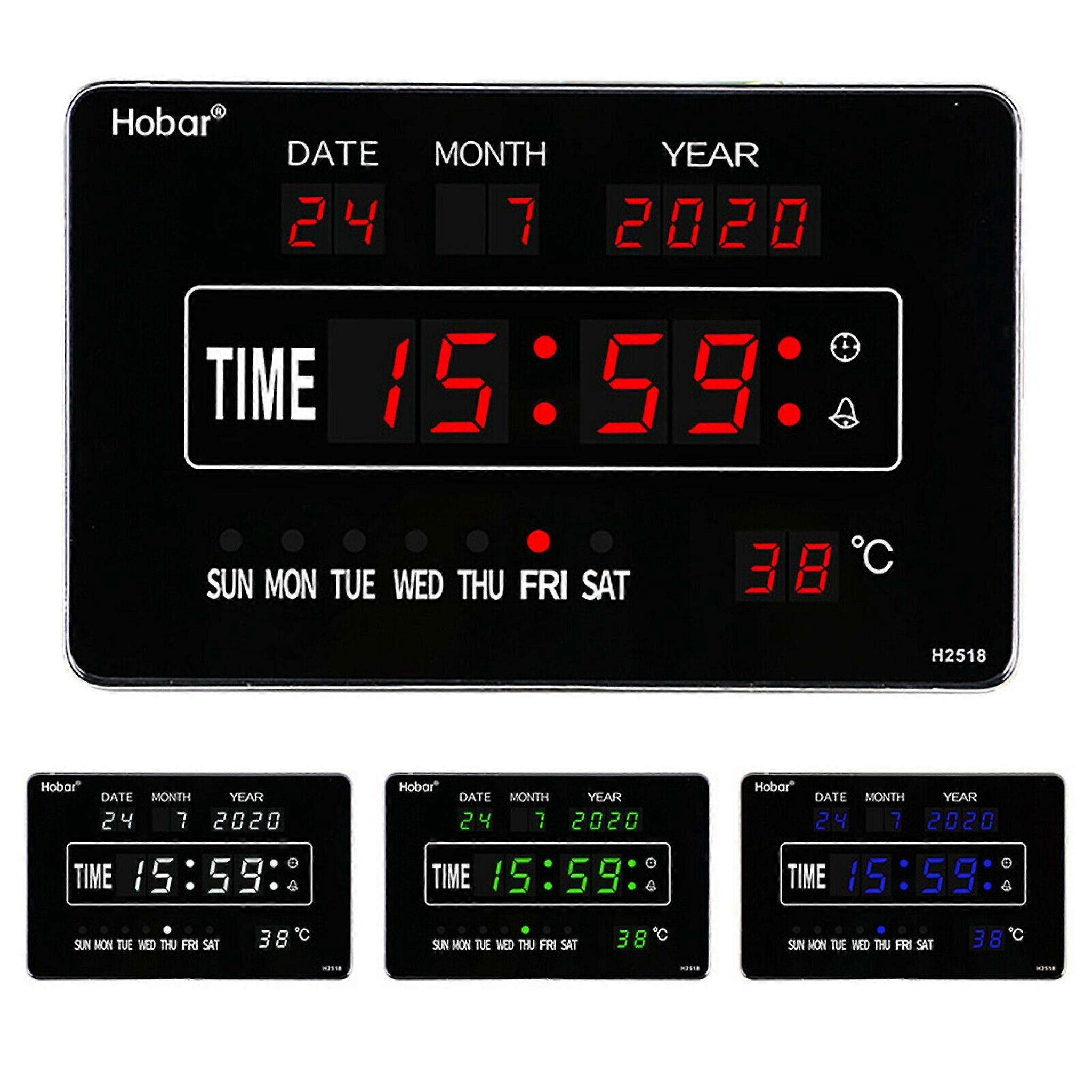 LED digital wall clock with date digital clock temperature calendar living room office
