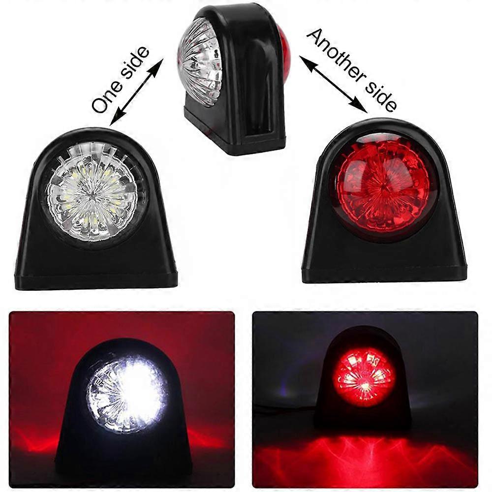 8LED Red and White Round Edge Light 10?30V