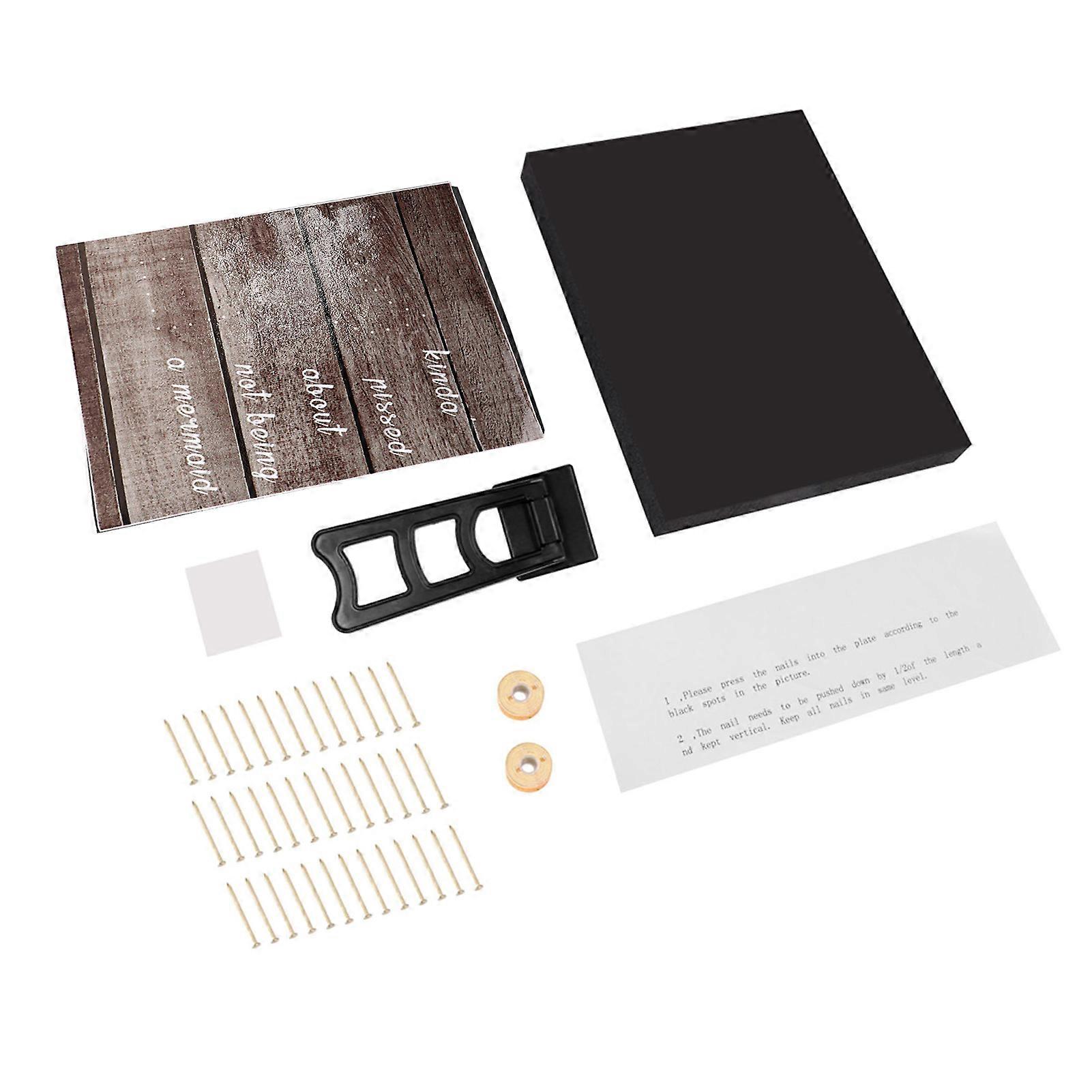 Fish Tail Pattern DIY Nail String Art Kit 3D Drawing Nails Winding Lines Painting Home Decor