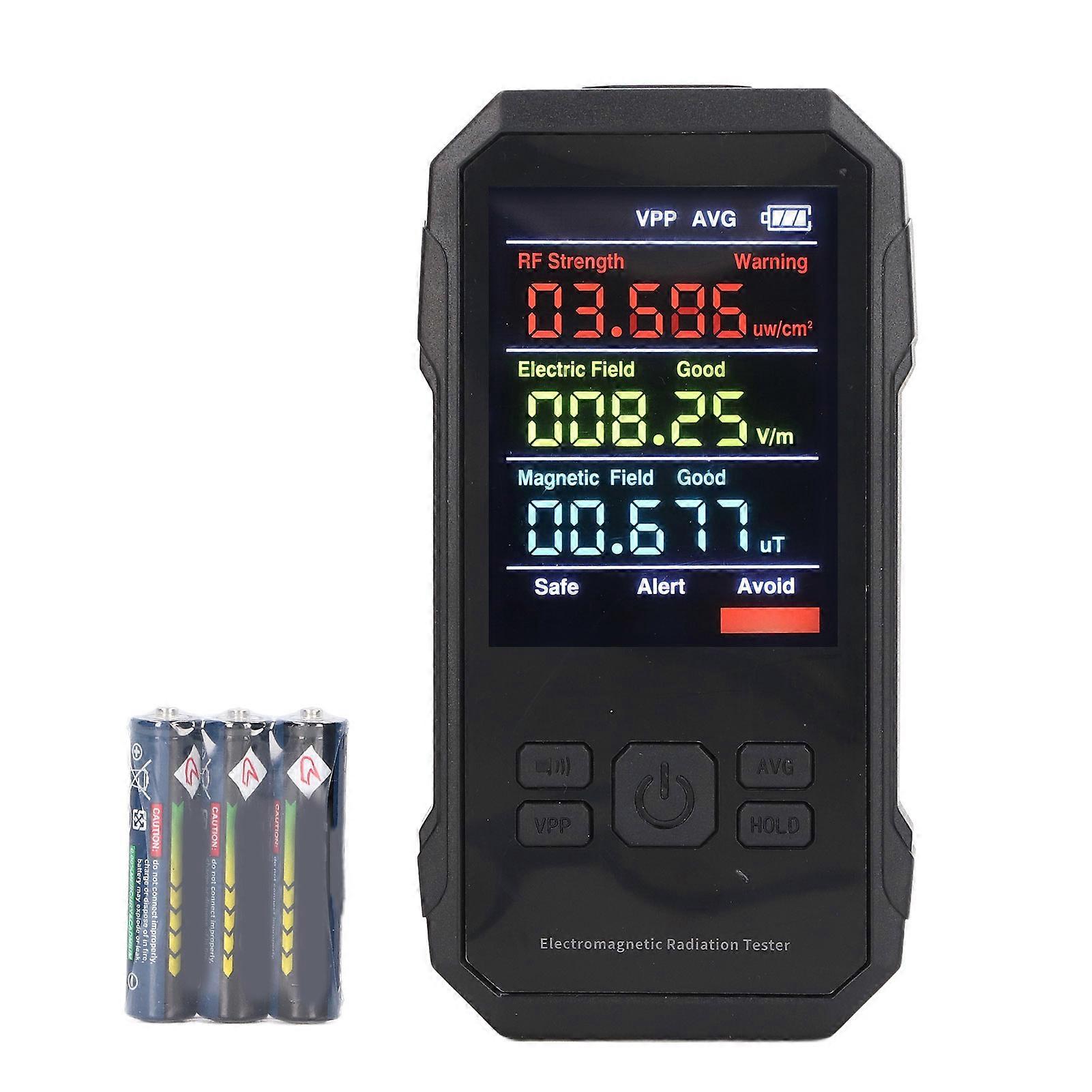 Electromagnetic Radiation Tester with Battery Handheld Digital High Frequency Radiation Detector Black