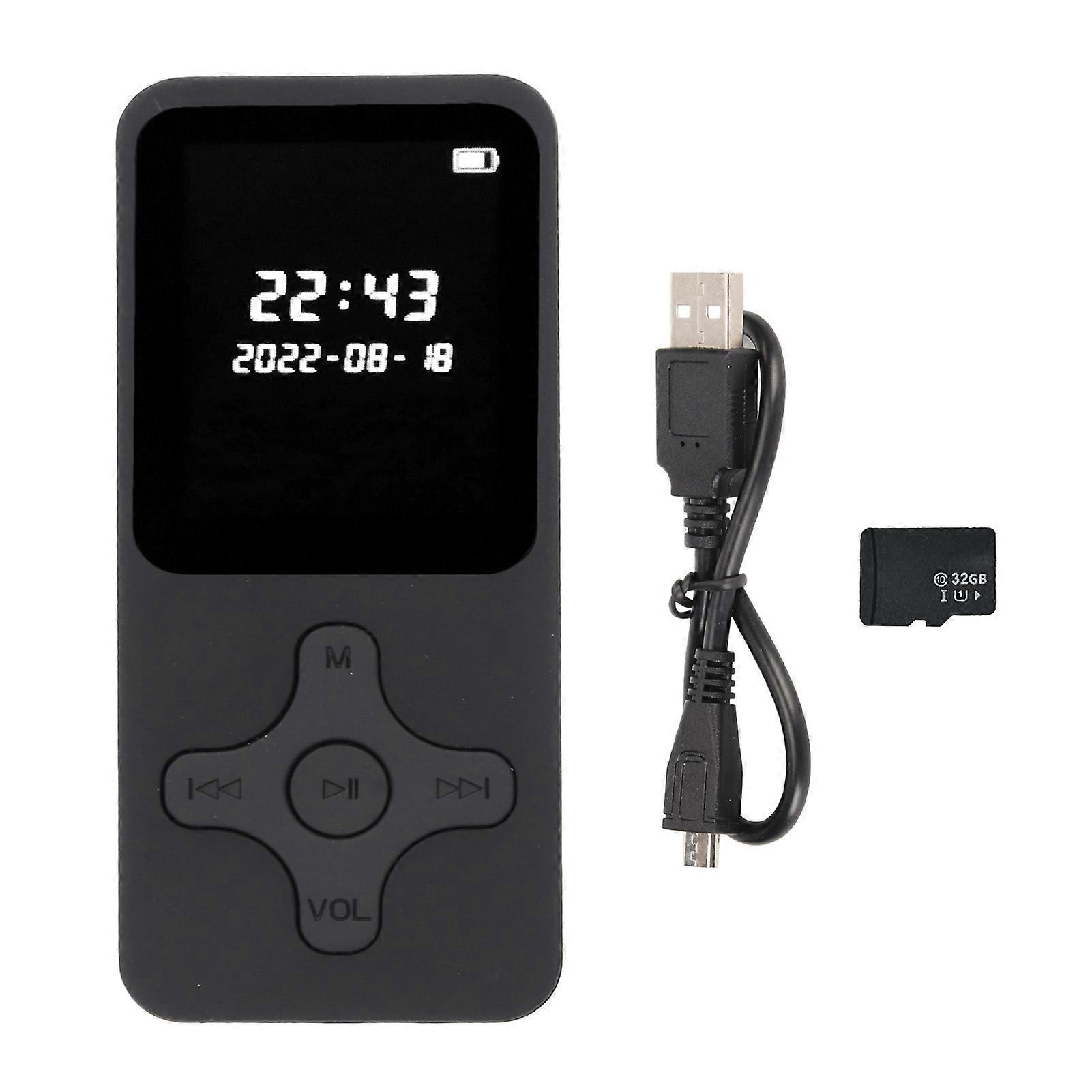 MP3 MP4 Player Bluetooth 5.0 Ultra Thin Digital LCD 1.77 Inch Screen HD Speaker FM Radio Portable HiFi Music Player With 32G Memory Card