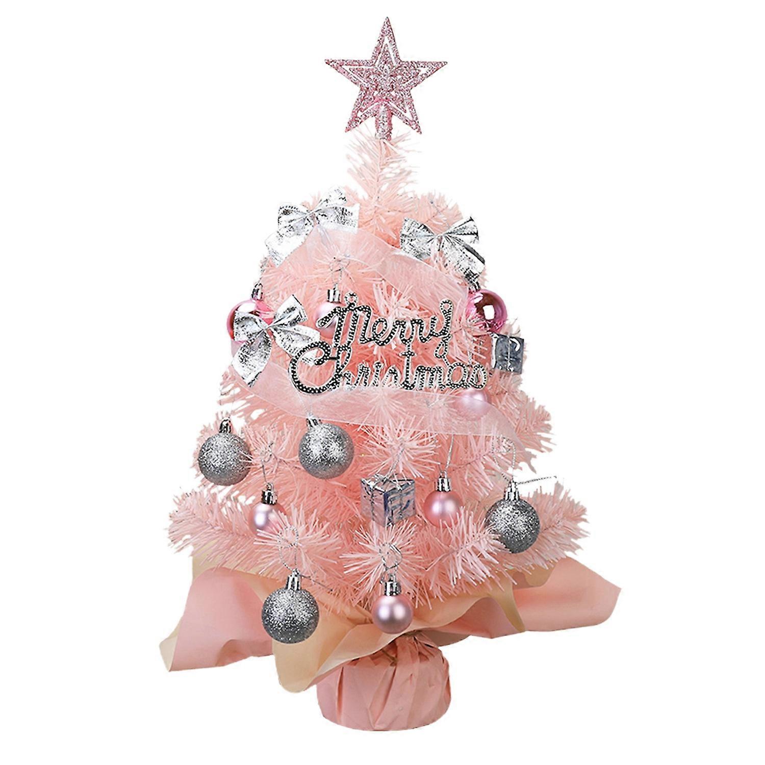 Mini Christmas Tree with LED Light DIY Tabletop Christmas Tree Ornament for Holiday Home Decor