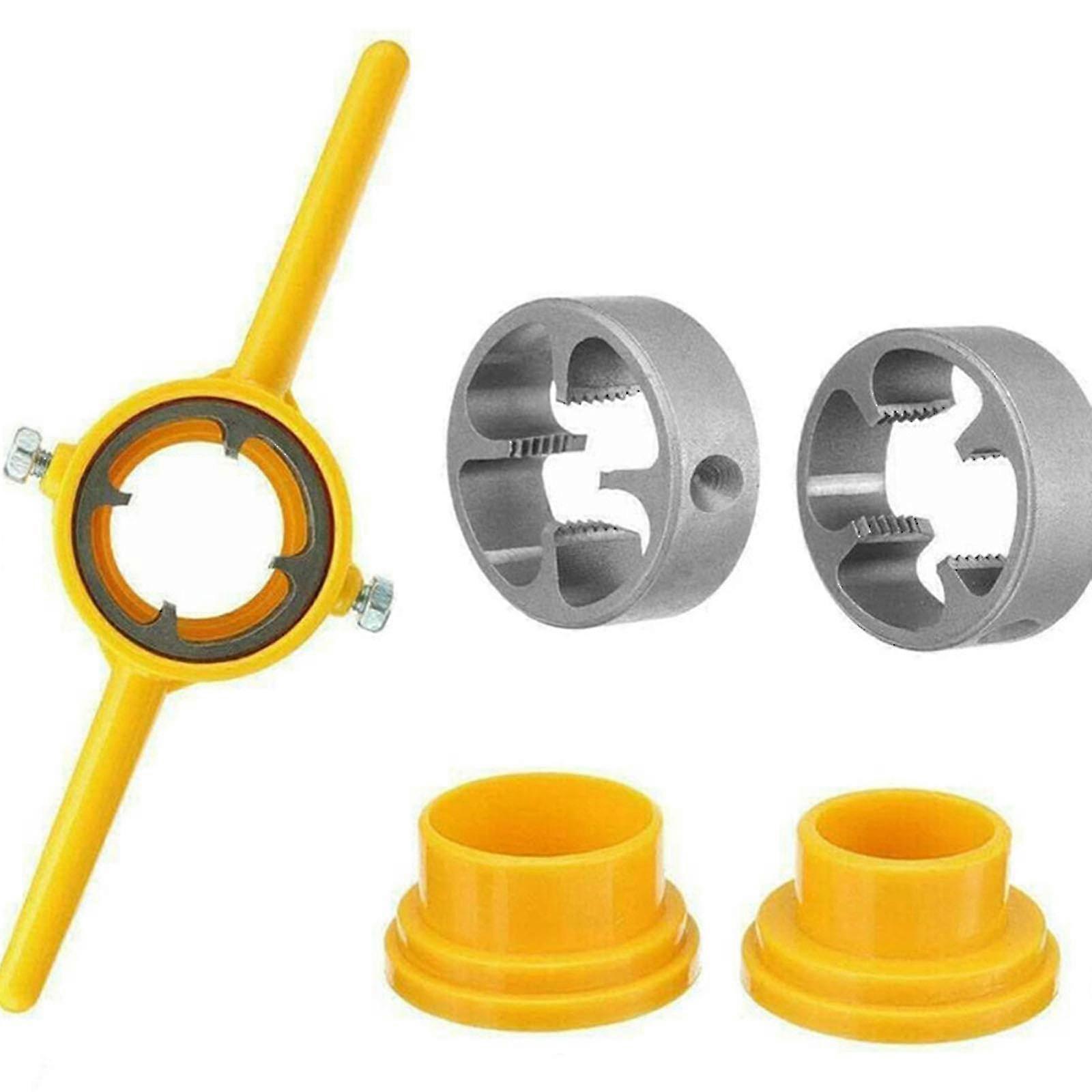 6pcs Plastic Pipe Thread Die Kit,pvc Pipe Threader Plumbing Tool New