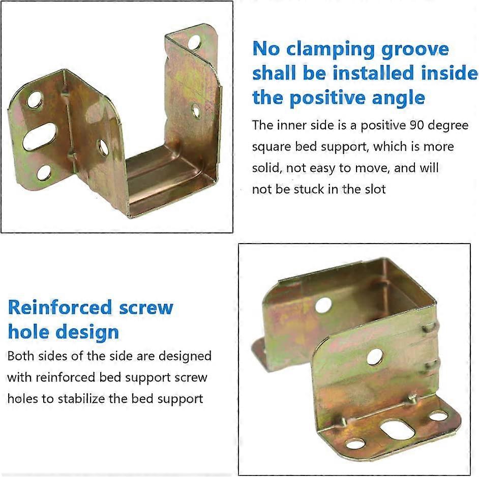 Lot De 4 Attaches De Rail En Acier Galvanisé - Support Lit Meuble, Quincaillerie Rockler