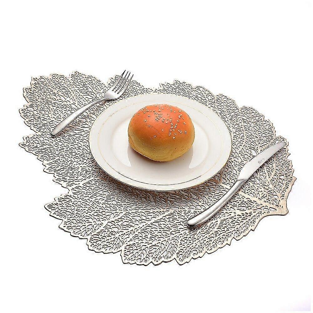 placemat table slip leaf mats coaster(golden