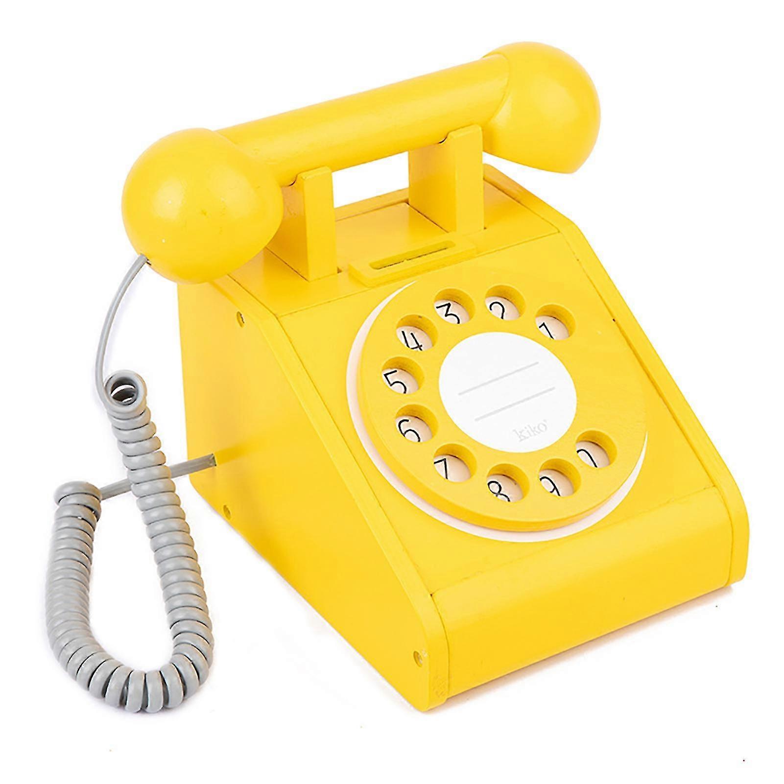 Jouet de téléphone à cadran de style rétro coordination œil-main résistant à l’usure téléphone de bureau d’urgence à ligne unique-Yvan