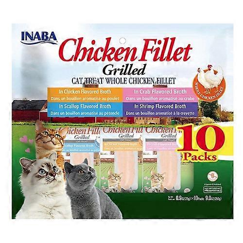 Inaba Chicken Fillet Cat Treat Whole Chicken Fillet Variety Pack, 10 count