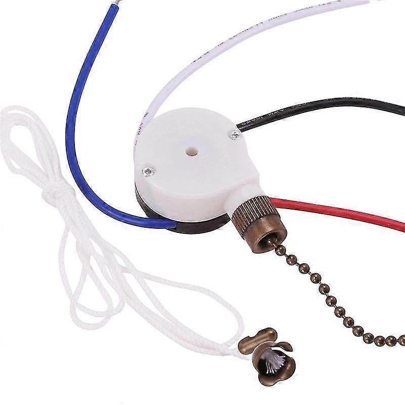 Ceiling Fan Switch Kit 3 Speed 4 Wire,ze-208s Pull Wire Switch Bronze