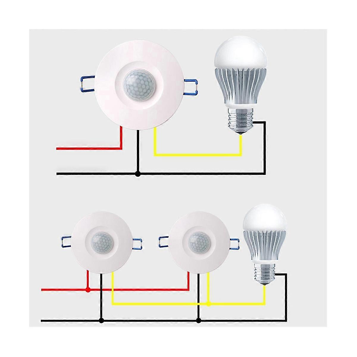 Embedded Human Body Sensor Switch 220v Three-wire Household Led Lights Fan Multifunction Delayed Ti
