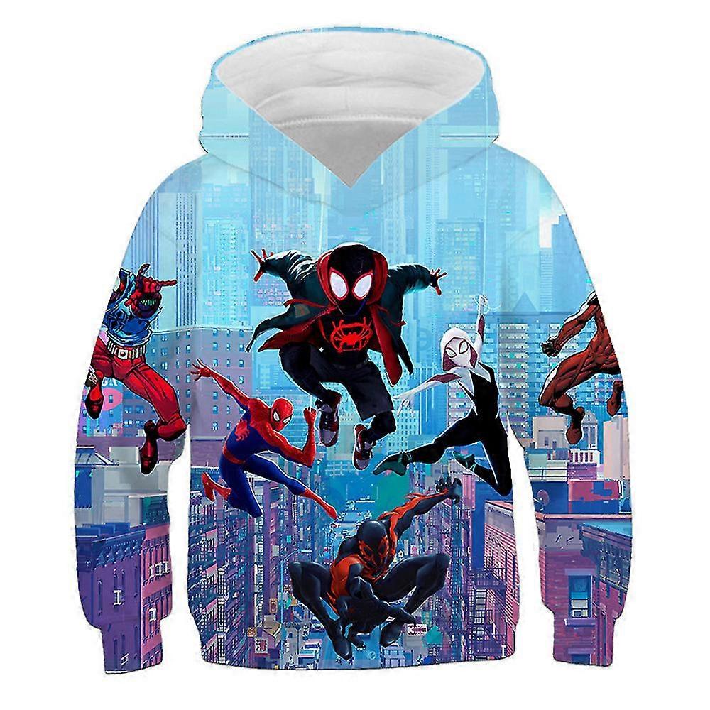 Bambini 3d Cartoon Spiderman Felpe con cappuccio stampate Autunno Inverno Felpa con cappuccio a maniche lunghe Pullover Jumper Top Regalo -NMAOV