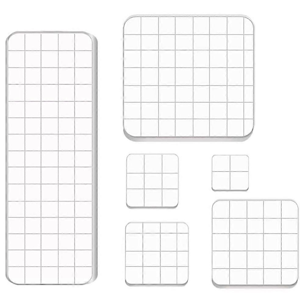 6 Pieces Stamp Blocks Acrylic Clear Stamping Blocks with Grid Lines for Scrapbooking Crafts Making
