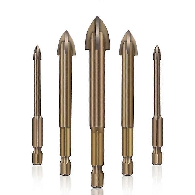 5pcs/set Efficient Universal Drilling Tool Cemented Carbide Drill Bit Ceramic Brick Wall Hole Opening Power Tools Accessories