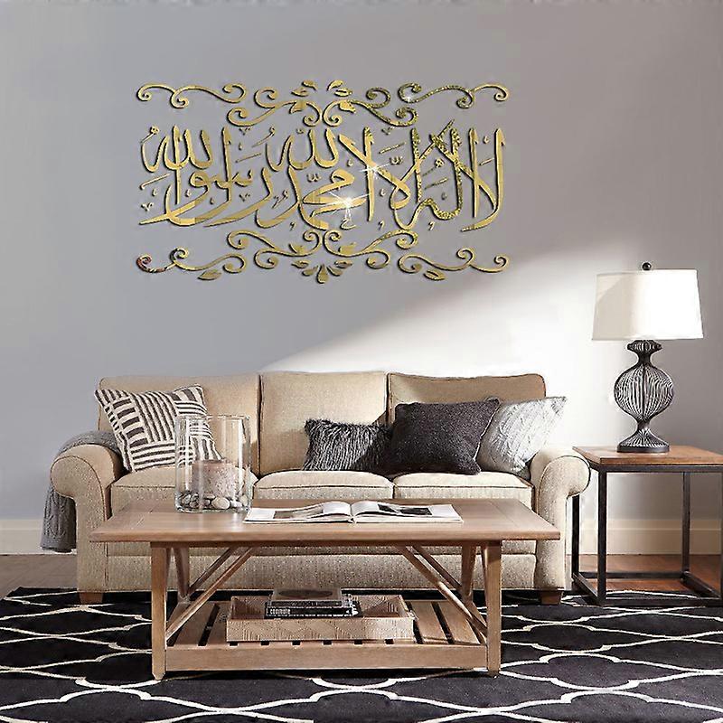 Wall Sticker Mirror Effect Islamic Waterproof Background Decoration for Home New
