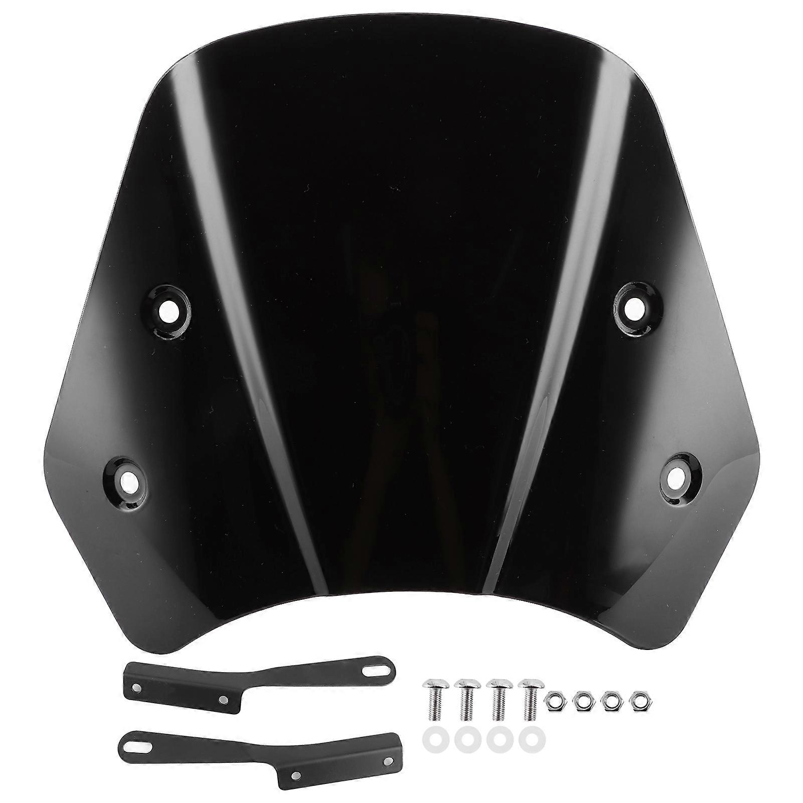 Universal Motorcycle Windshield Wind Deflector Screen W/Mounting Bracket for 5?7inBlack