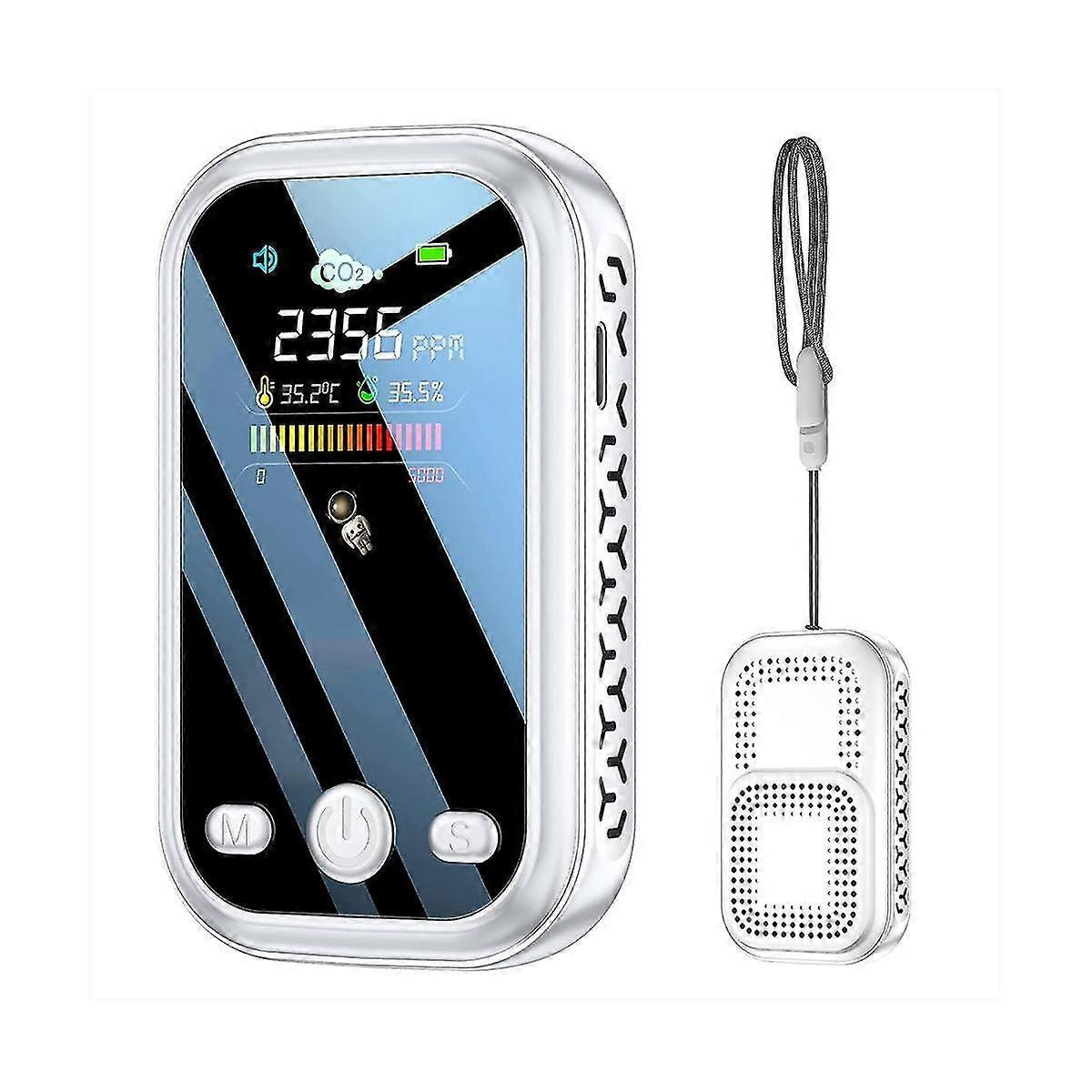 Mini Co2 Concentration Detector, (co2, Temperature, Humidity And More) Portable, Rechargeable Batte