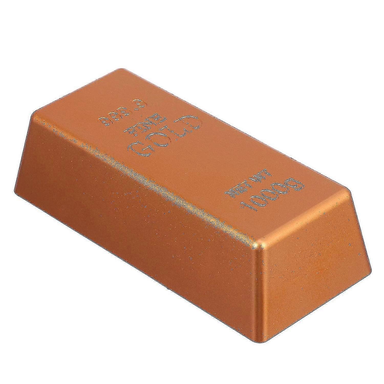 1 Pc Simulation Copper Bar Decorative Copper Brick Plastic Copper Bar Plaything