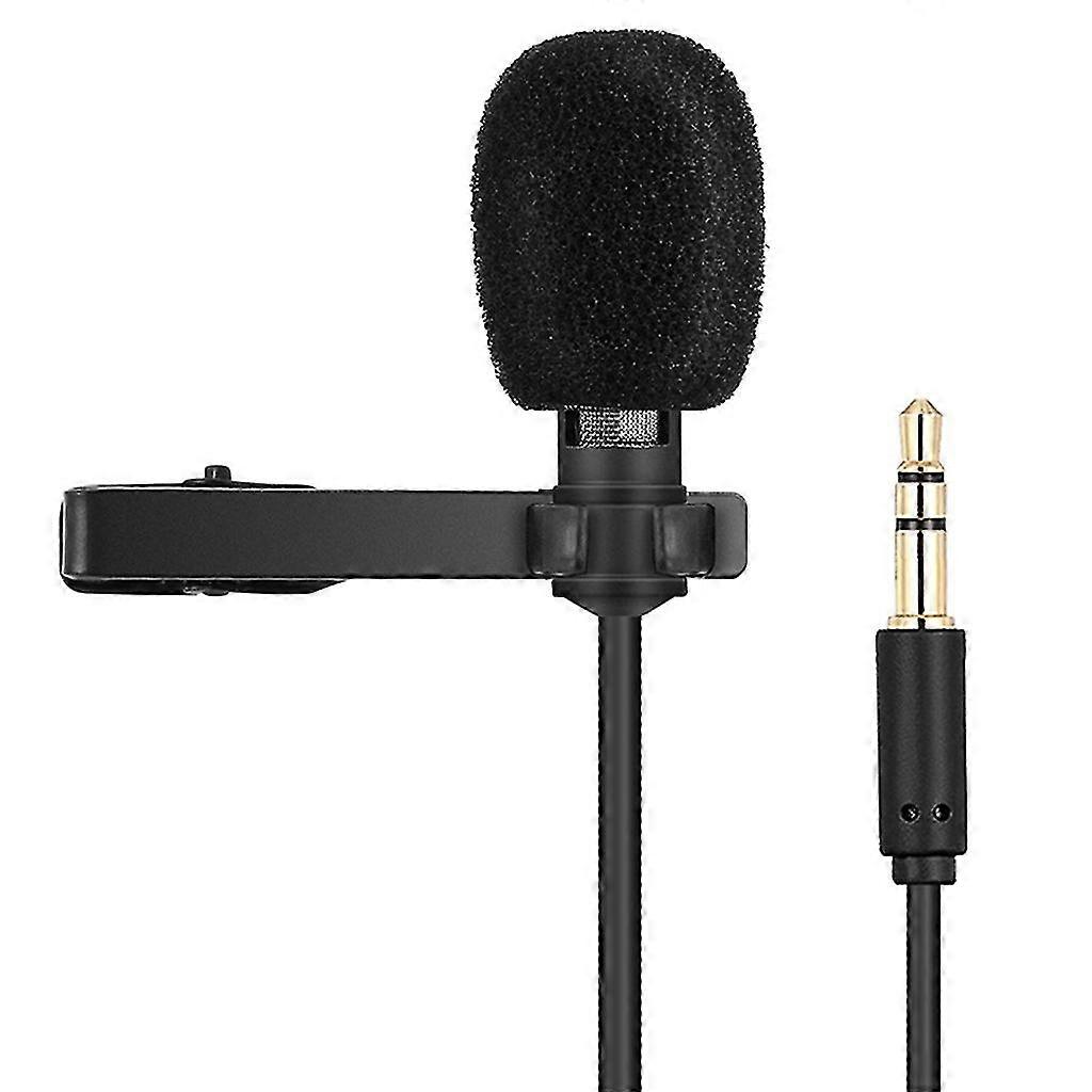 Microphone Mini Lapel Lavalier Clip-on Mic Condenser Audio Recording For Phone