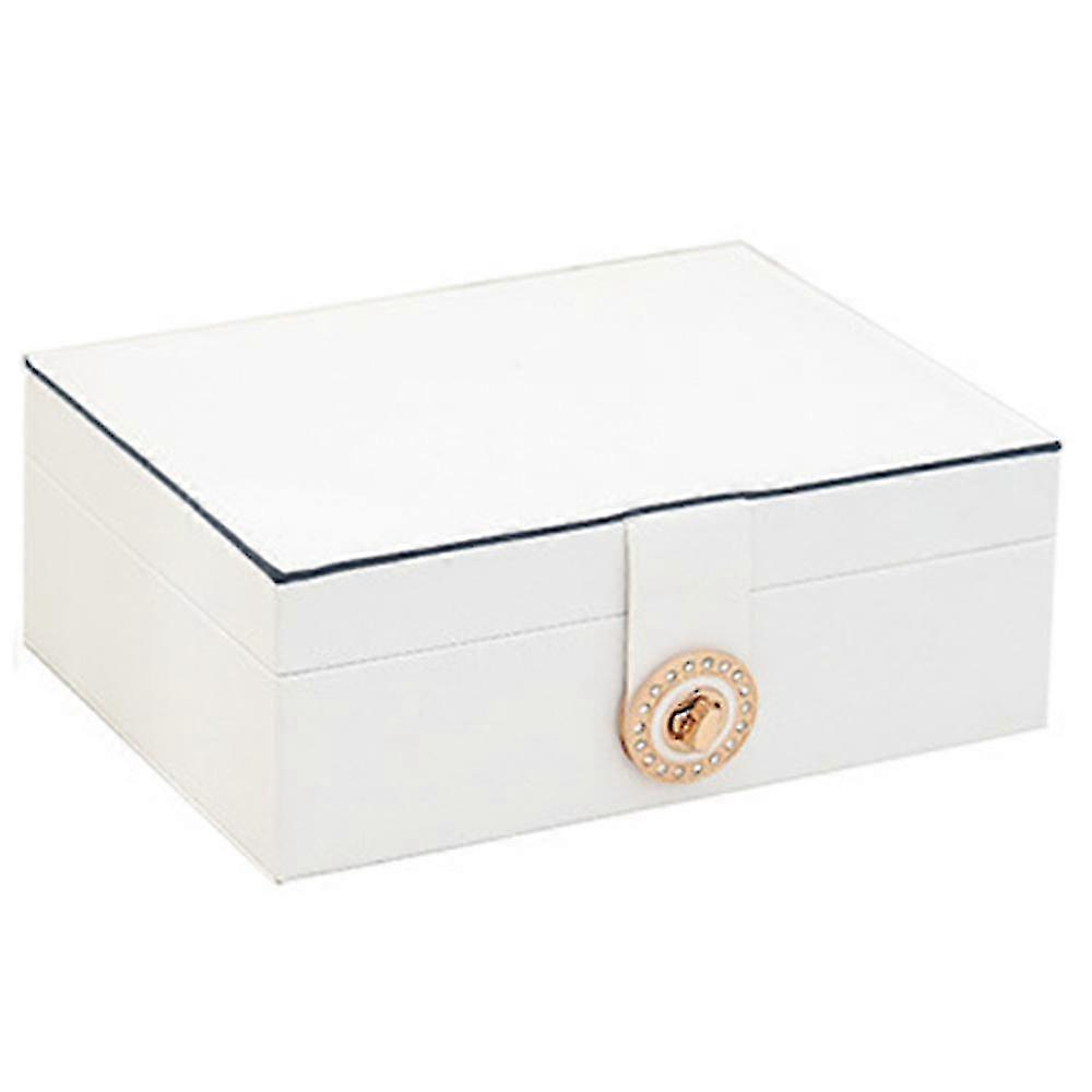Jewelry Box Double-layer Large-capacity Earring Storage Box (white)