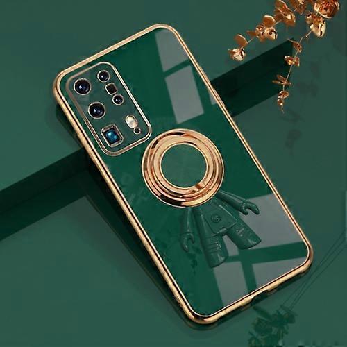 For Huawei P40 Pro+ 6D Plating Astronaut Ring Kickstand Phone Case