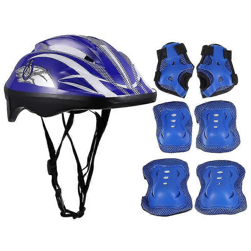 1 Set / 7pcs Kids Roller Skating Equipo de protección Amortiguador Casco Coderas