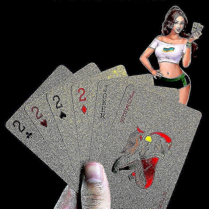 Pvc الذهب بوكر قابل للغسل دائم 24 K بطاقات بوكر الذهب احباط بوكر الهدايا