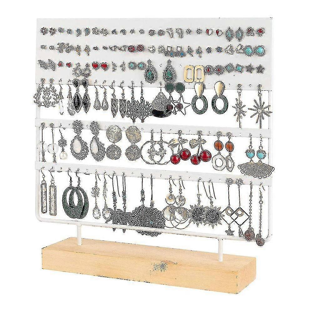 クリスマスイヤリングスタンドディスプレイラック3段イヤースタッドホルダージュエリーオーガナイザーイヤースタッドイヤリングホルダーウッドベーススタンドディスプレイラック付き144穴